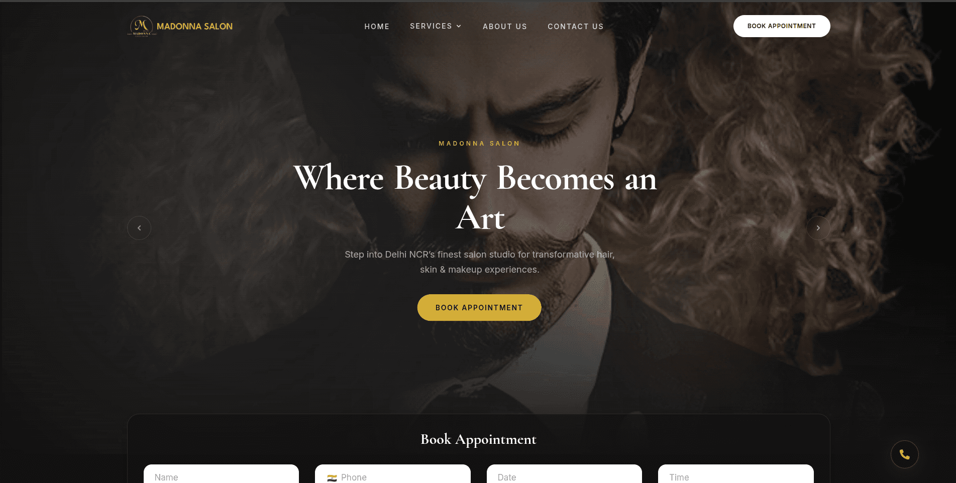 Madonna Unisex Hair Salon website preview